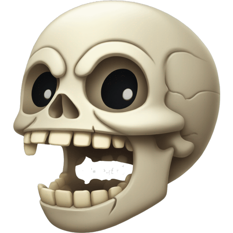 2d Cartoon Skull biting lip emoji