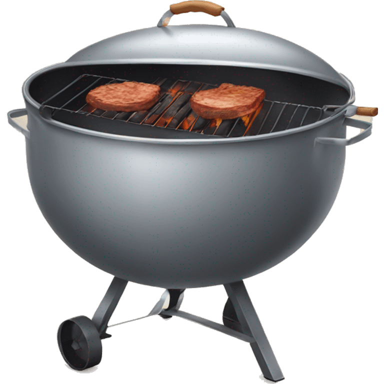 kettle barbecue with a closed lid emoji