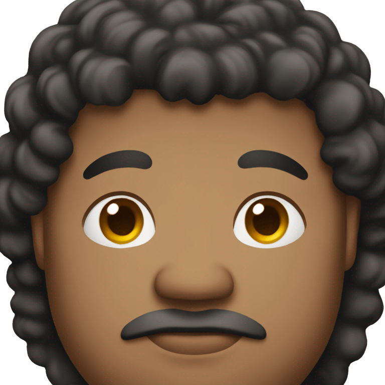 very fat brown man with black curly hair emoji