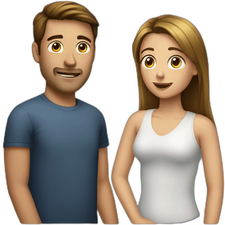 man talking to girl emoji