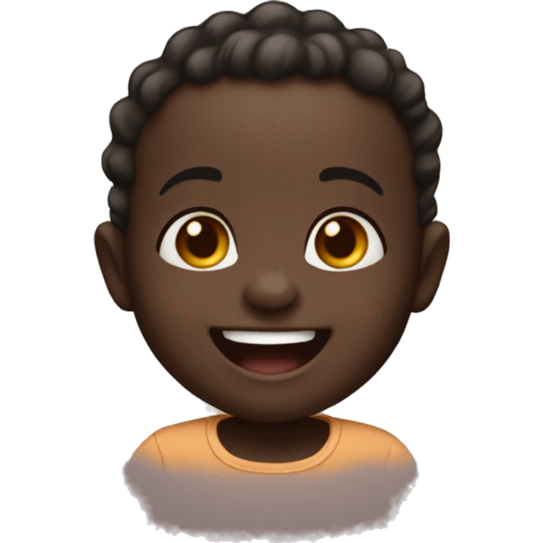 Baby laughing dark skin emoji