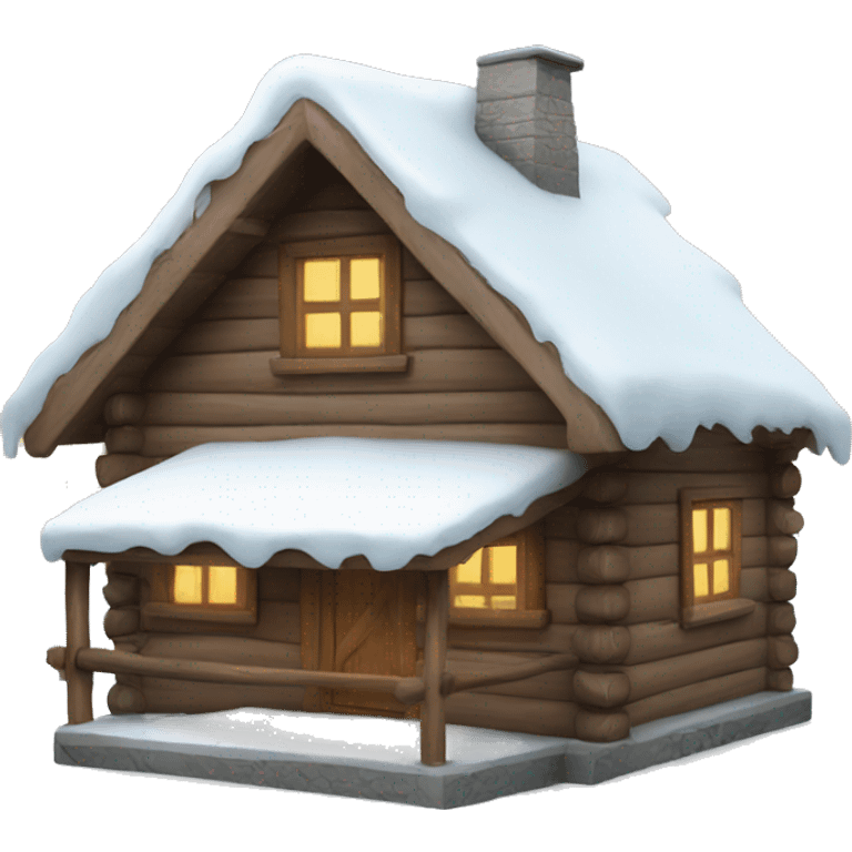 snowy cabin emoji