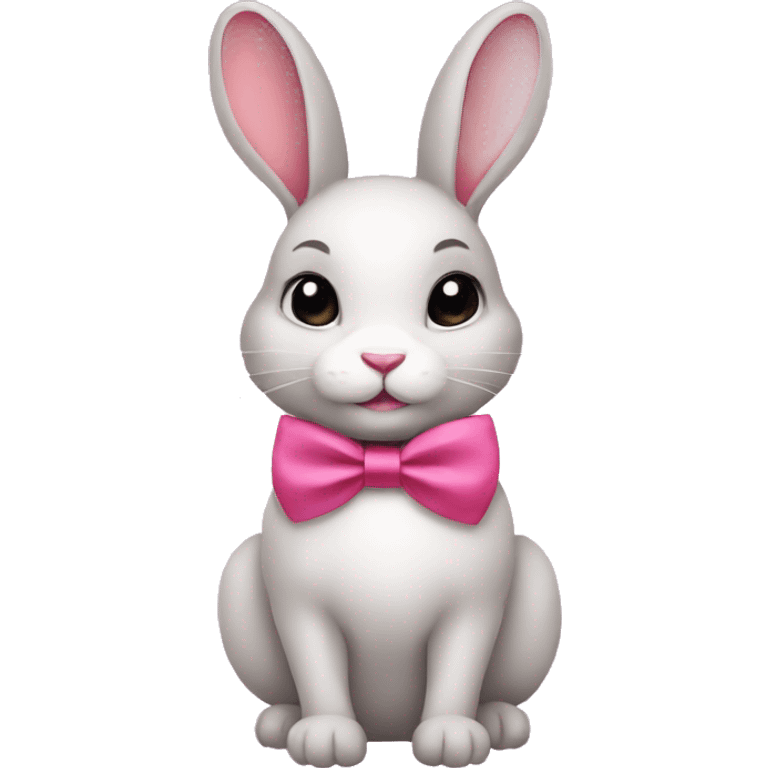  Rabbit with lipstick, eyeliner, and pink bow emoji