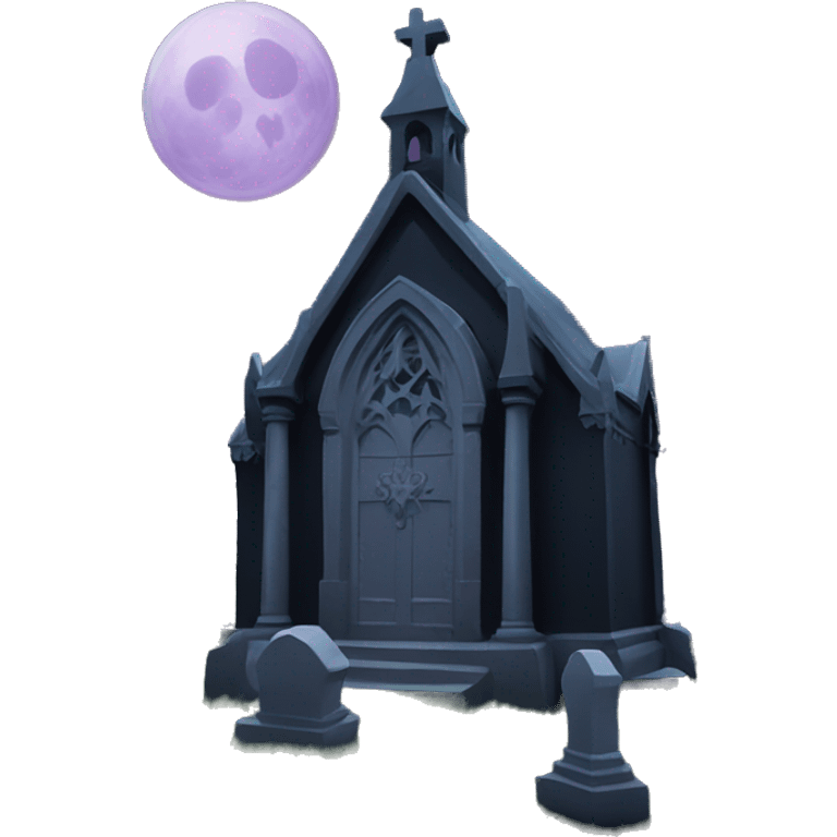 Gothic cemetery at night emoji