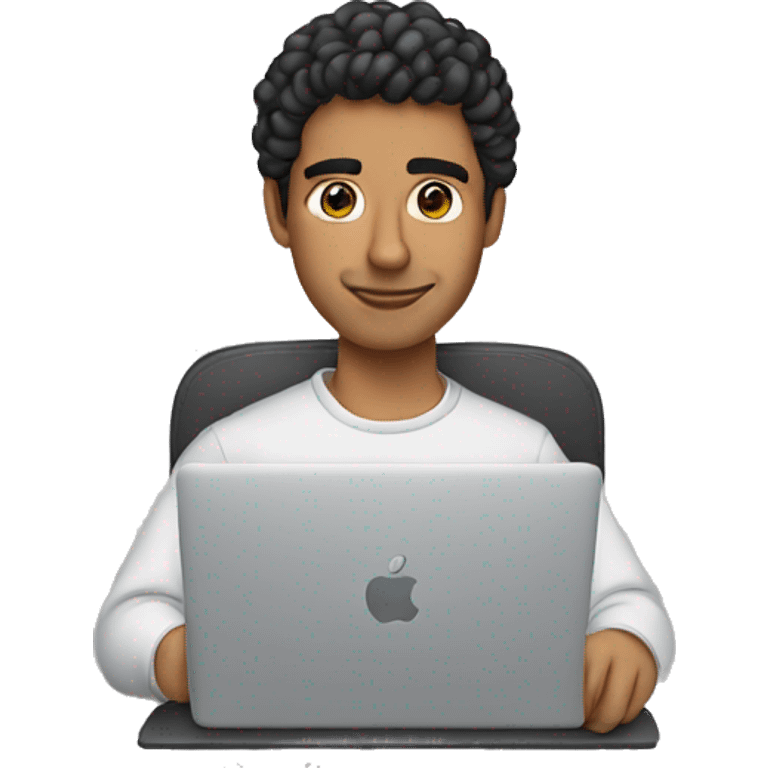 a hispanic guy working on a macbook emoji