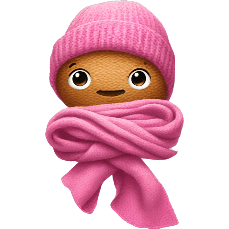 pink whale in a scarf emoji