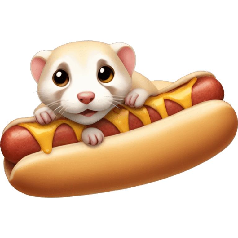 ferret with a hotdog emoji