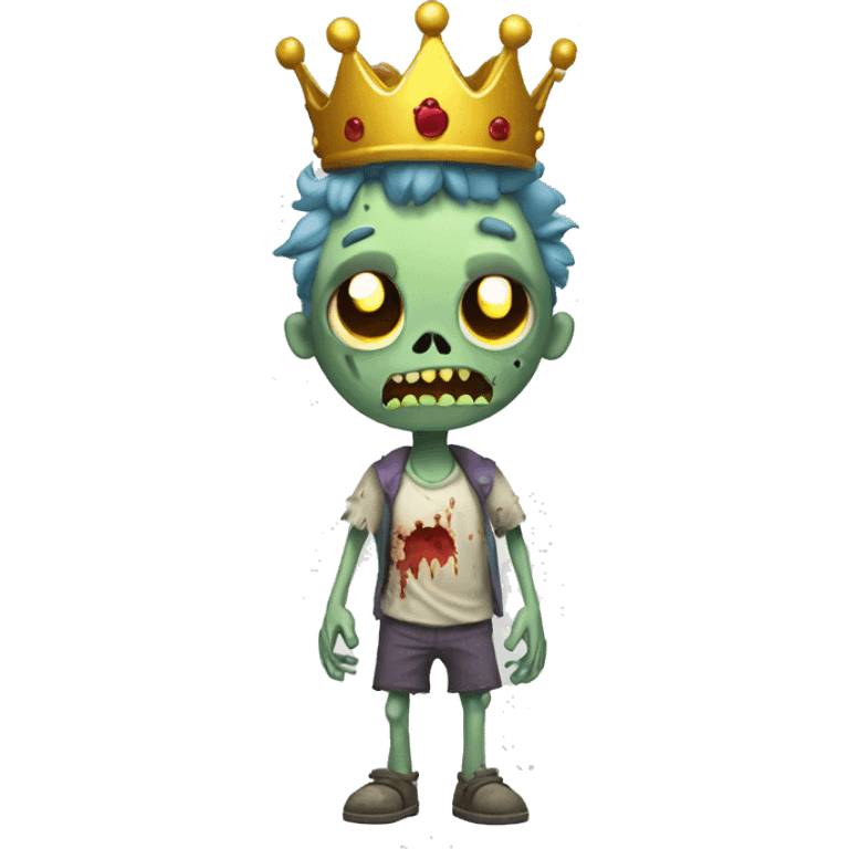 a cartoon zombie with a crown on its head,full body emoji