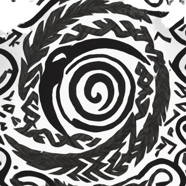 Black crescent moon with zig zag tribal design without star emoji