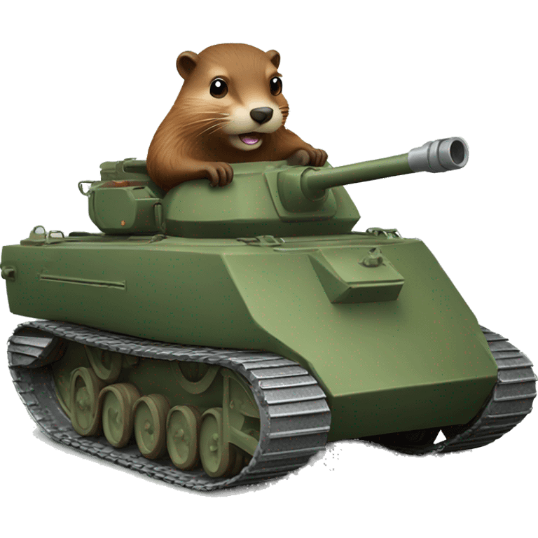 A beaver driving a tank  emoji