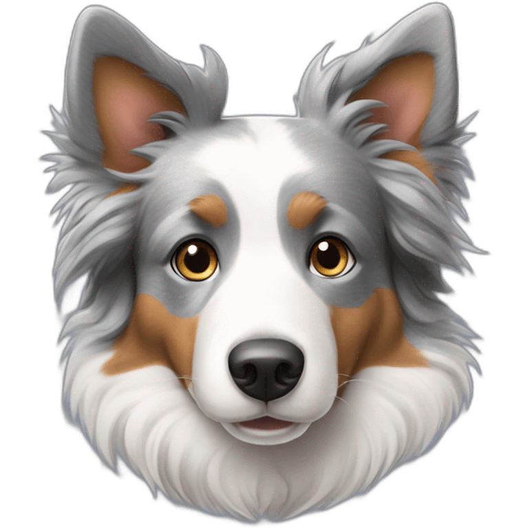 Border collie blue merle emoji