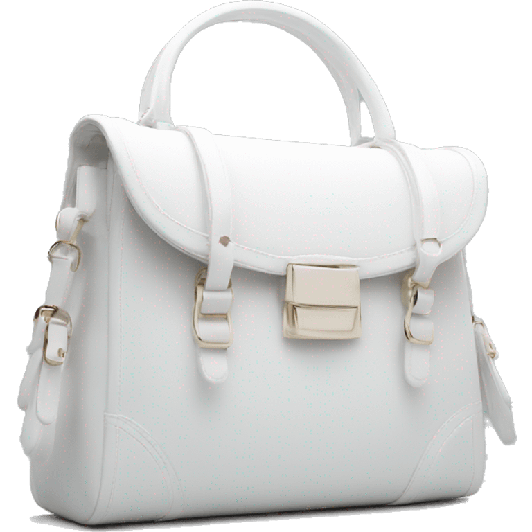 all white luxurious shoulder bag with white strap emoji