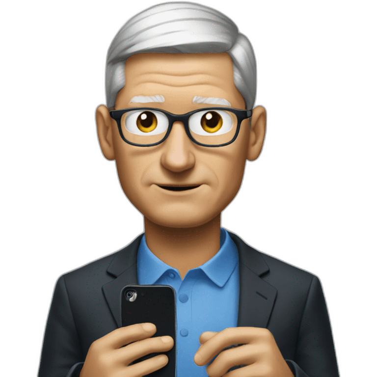 tim cook with a Nothing Phone emoji