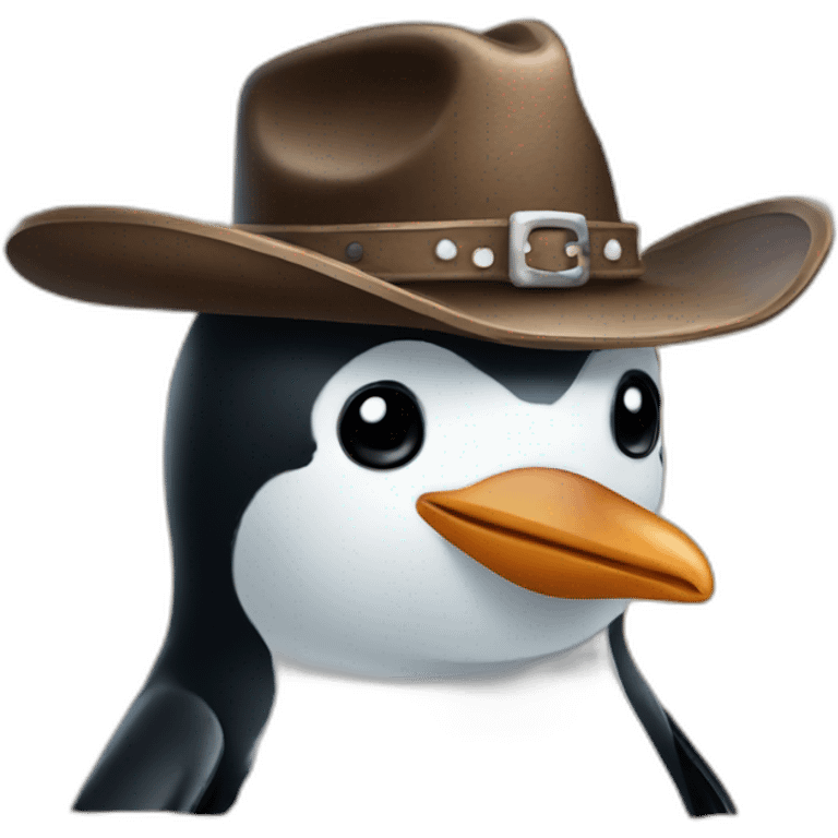 penguin in a cowboy hat emoji