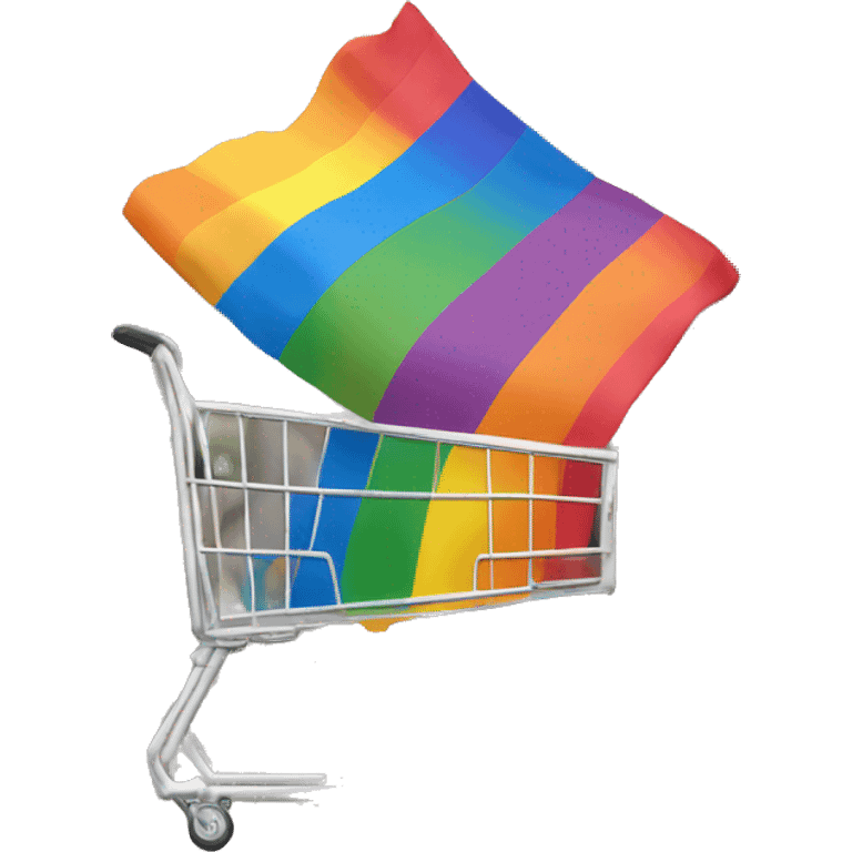 Pride flag grocery cart emoji