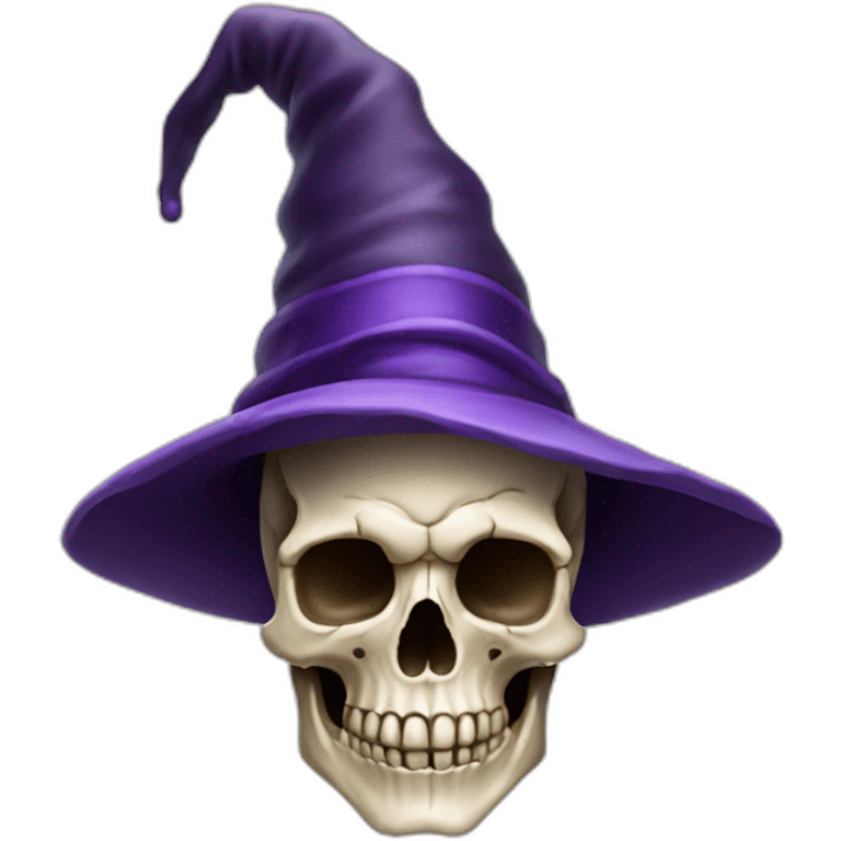 Human skull with a wizard hat emoji