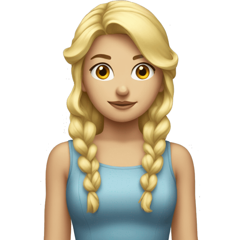 blonde girl standing backwards with a bow on her head emoji