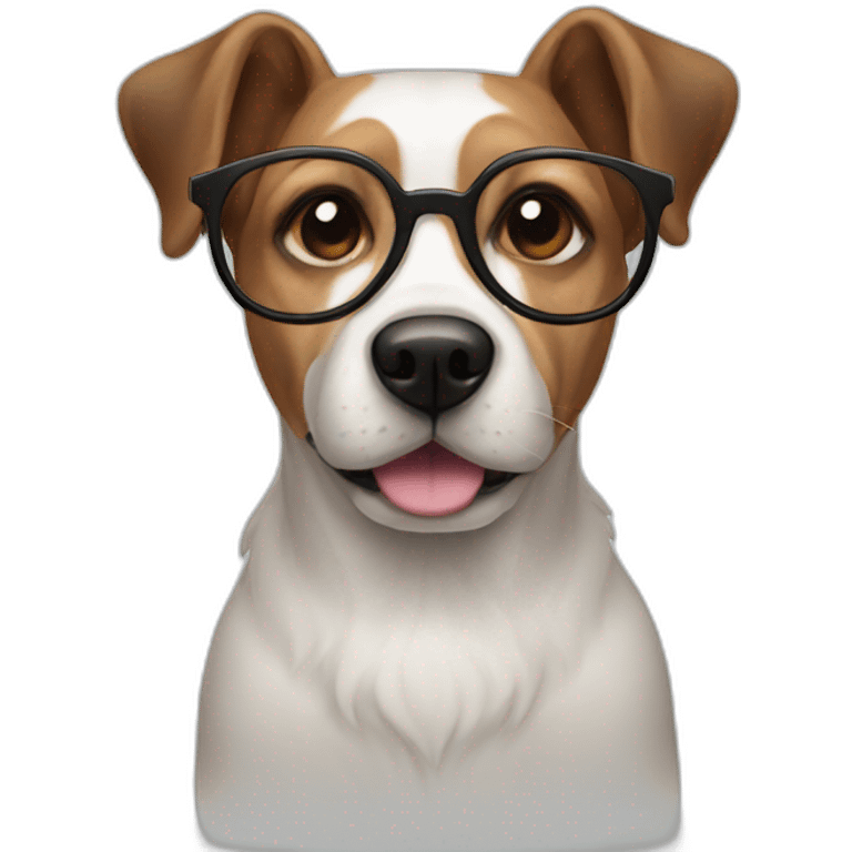 face dog with glasses emoji