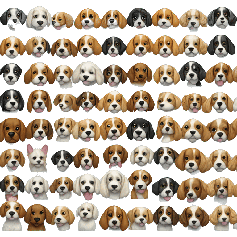 1000 colorful lifelike puppies emoji