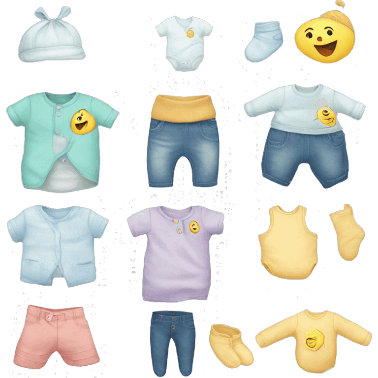 baby clothes with labelnewborn things in the store emoji