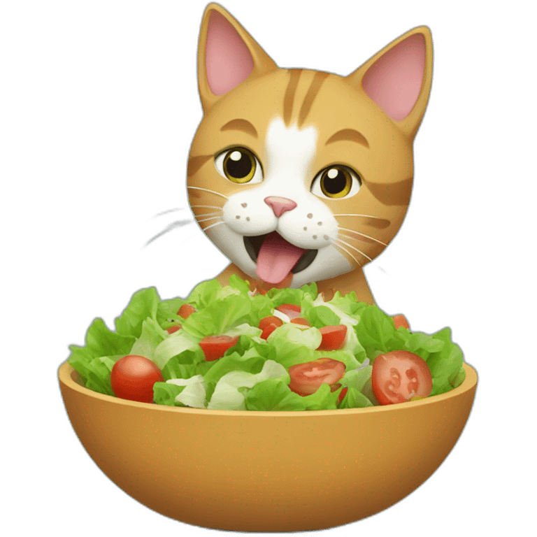 A CAT EATING SALAD emoji