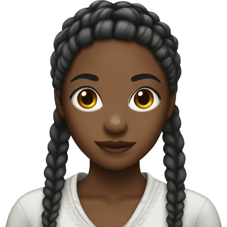 black girl with braids emoji