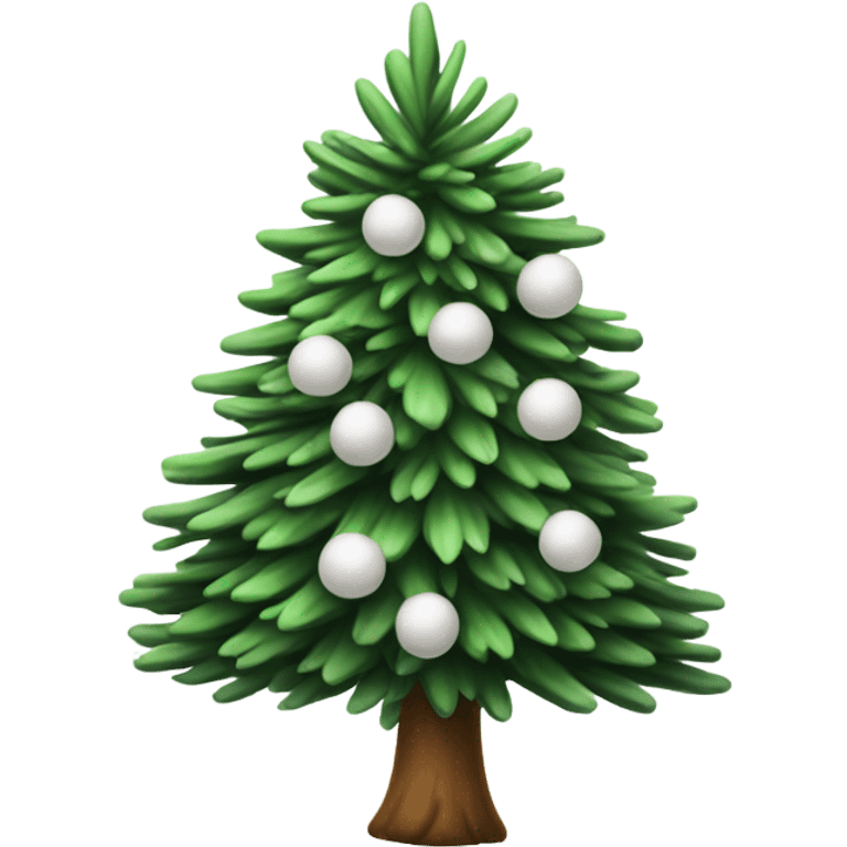  actual white fir christmas tree isolated.  emoji