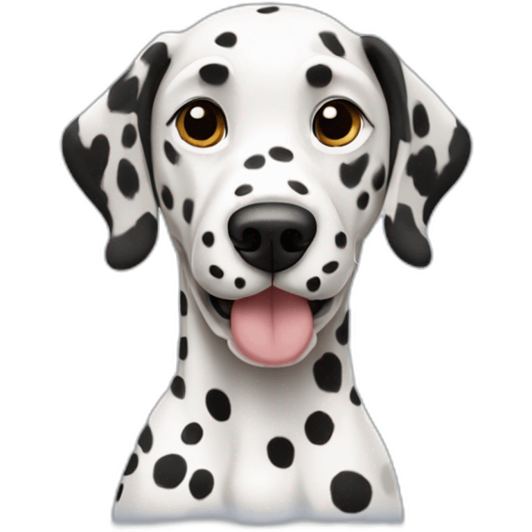 Dalmatian dog with bone in mouth emoji