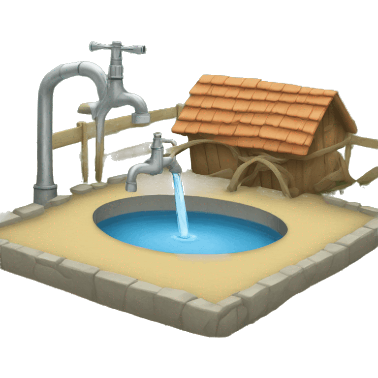 estanque de agua potable rural emoji