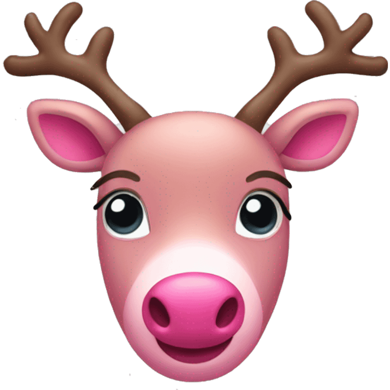 Cute pink Reindeer  emoji