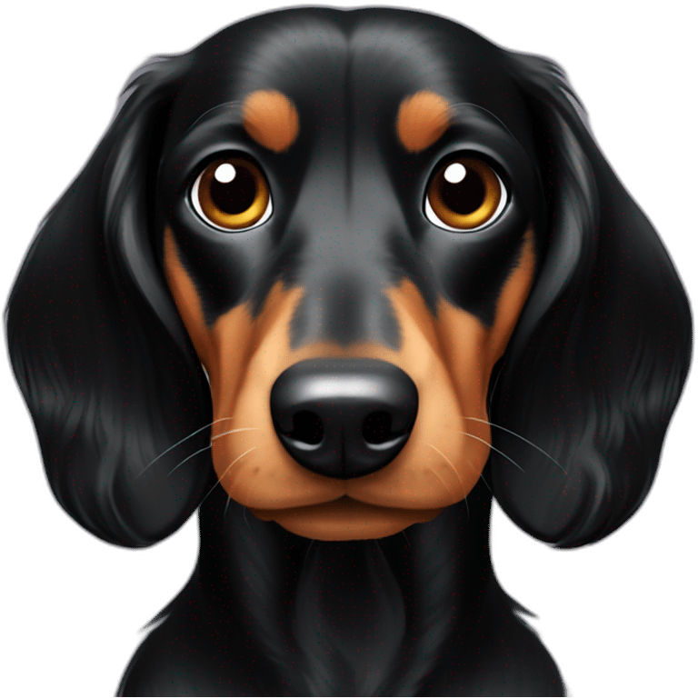 long haired black and tan dachshund emoji