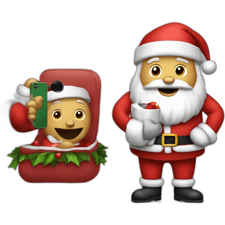 Santa with iphone emoji