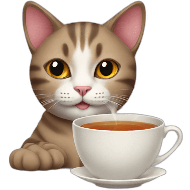 cat with tea emoji