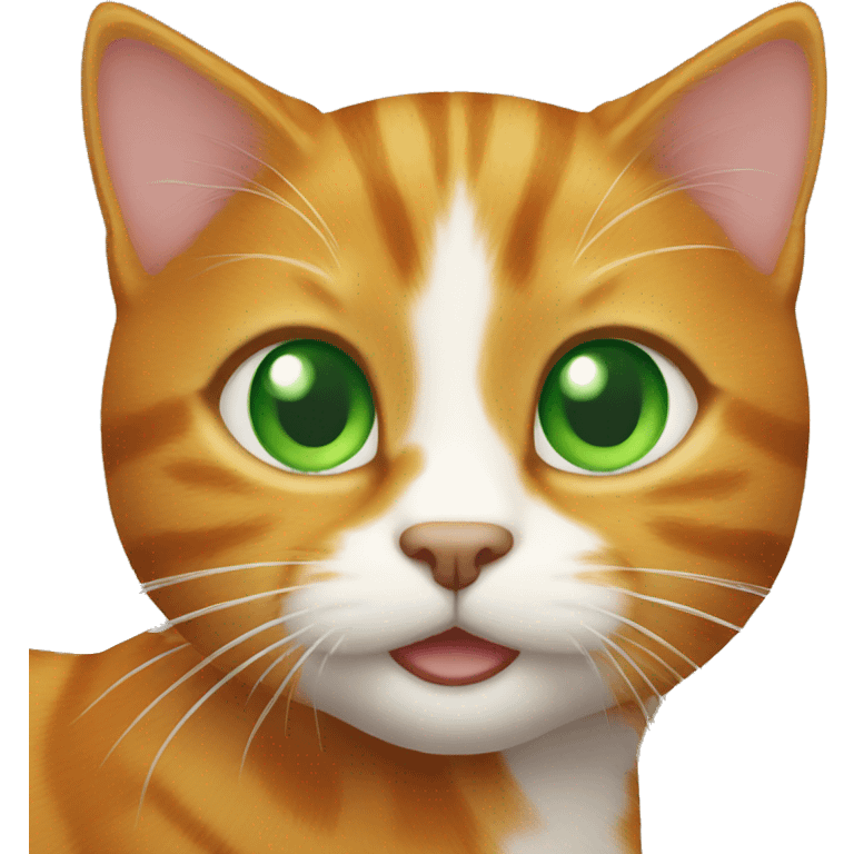 ginger tabby cat with green eyes emoji