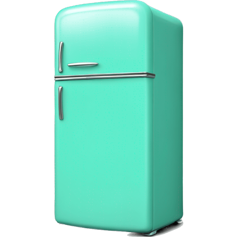 Realistic isolated tiffany blue vintage retro fridge emoji