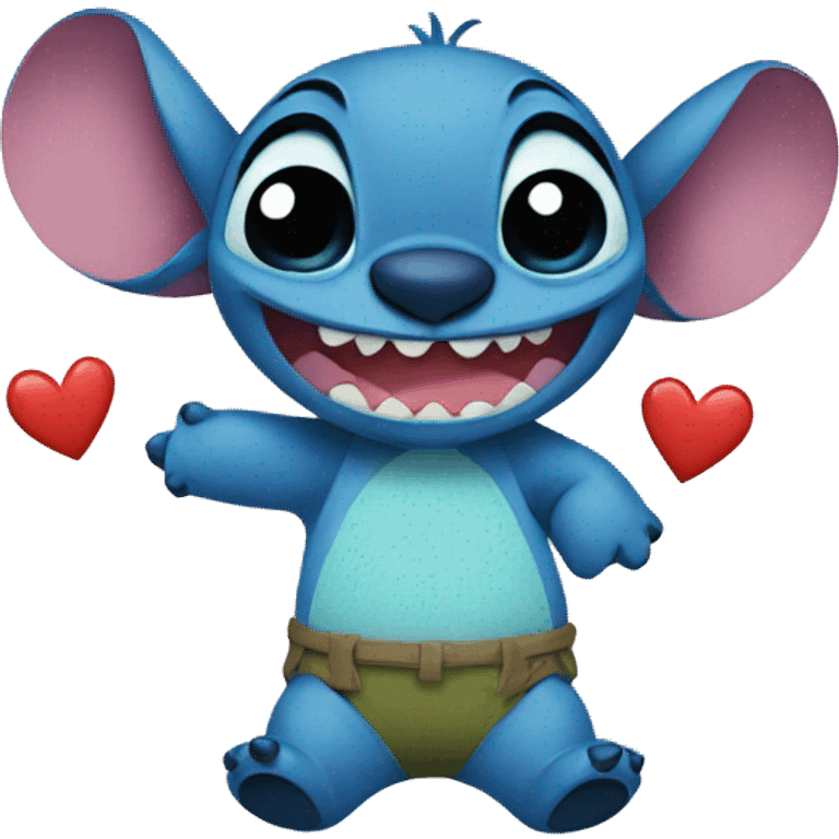 Stitch with heart  emoji