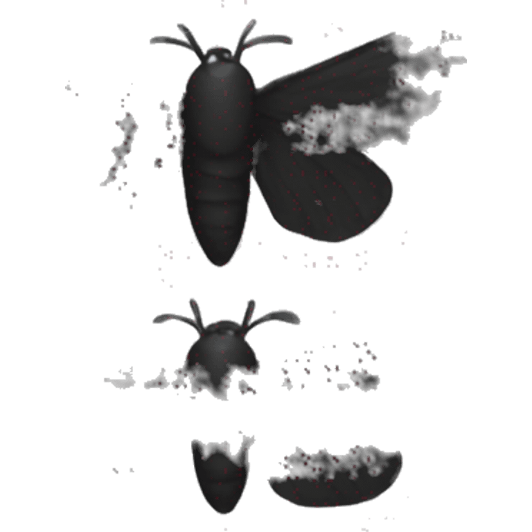 entirely black moth emoji