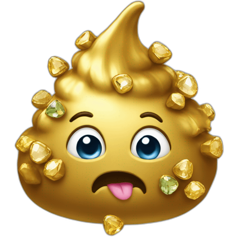 Gold poo with gems emoji