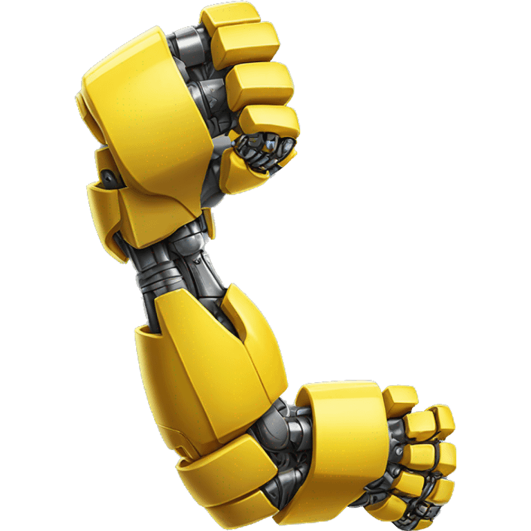 Flexing yellow mechanical cyborg bicep and arm emoji