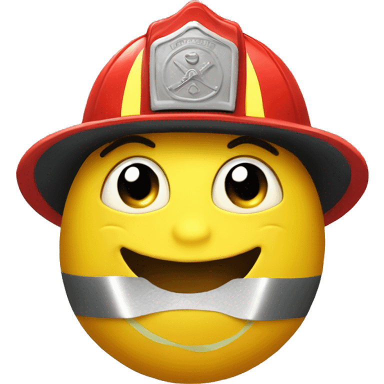 A lemon with but in a fireman outfit smiling emoji