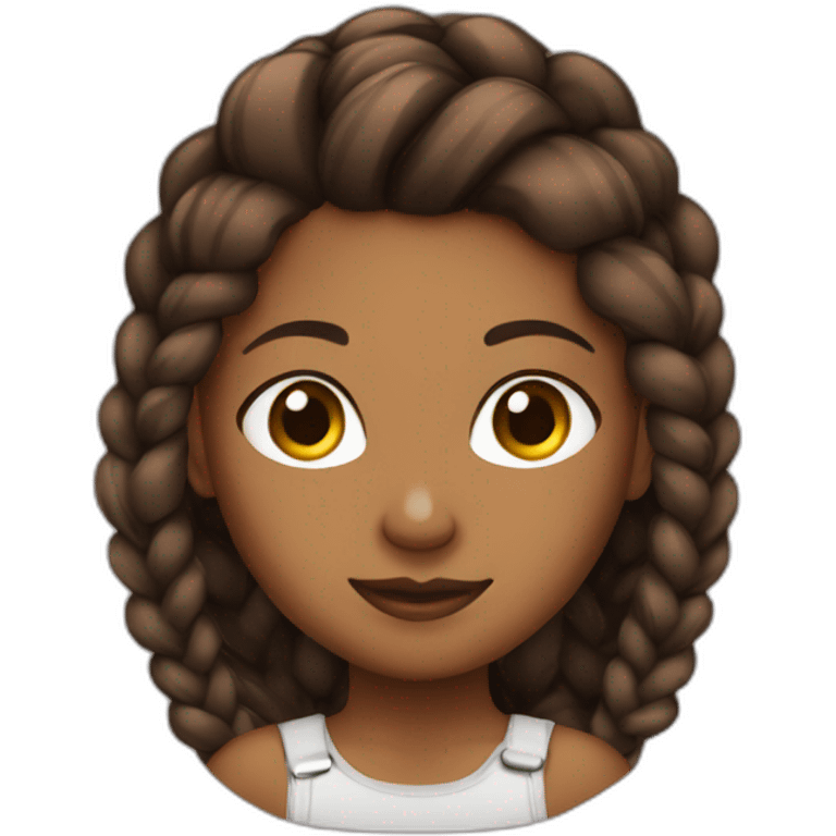 brown girl with braids emoji