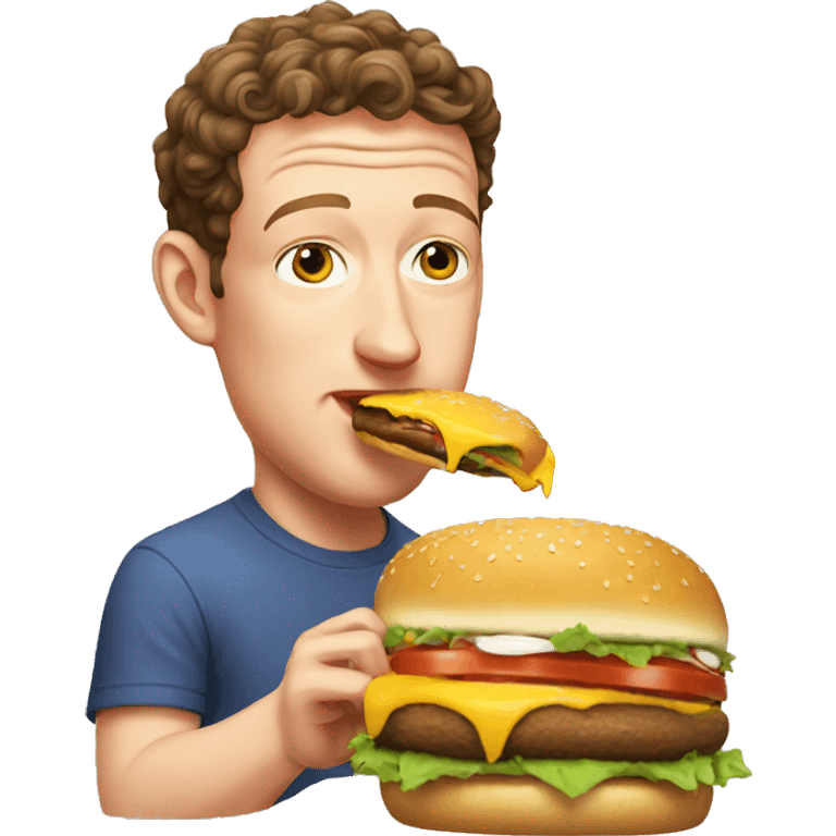 Mark Zuckerberg eating burger  emoji