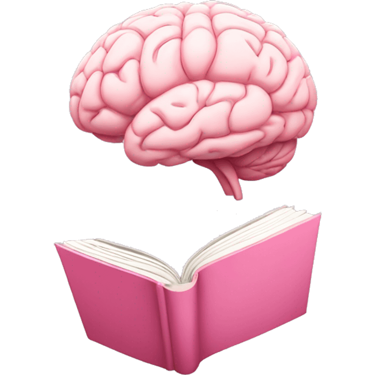 A light pink brain a book emoji