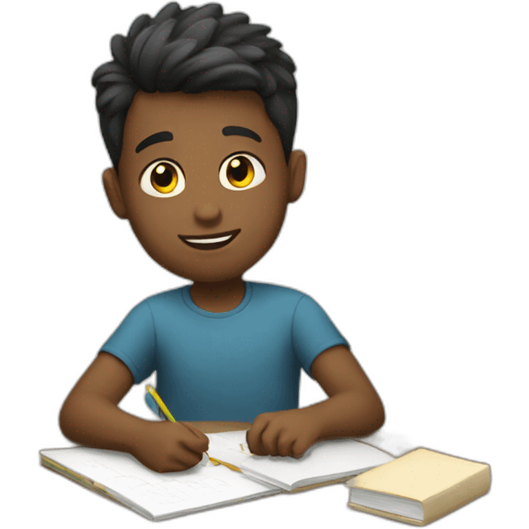 Boy doing Homework emoji