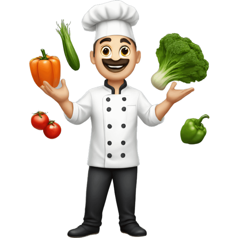 a chef juggling vegetables emoji