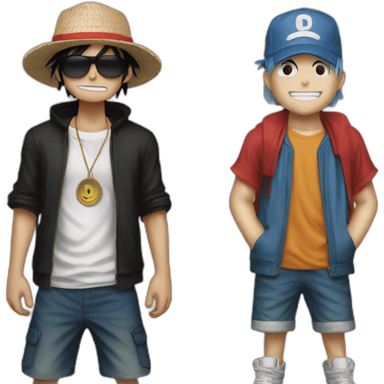 Mugiwara Luffy and Eminem  emoji