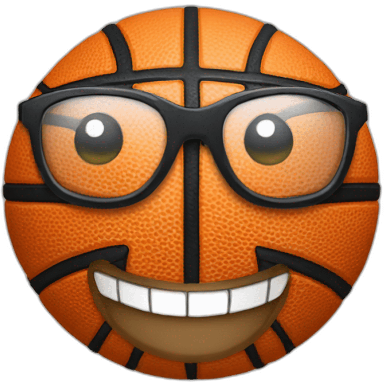 Basketball-with-mouth-and-glasses emoji