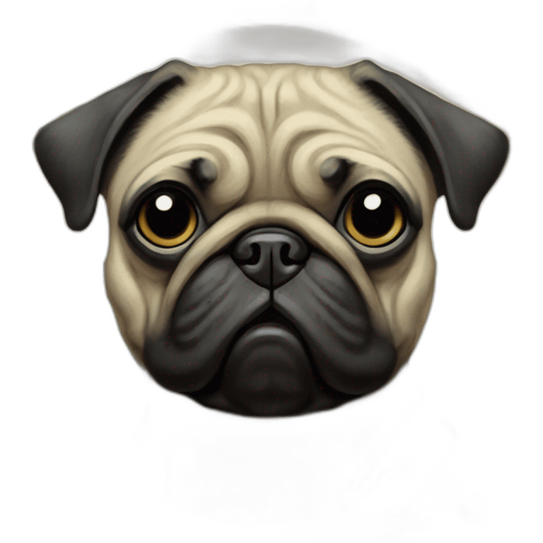 A cyberpunk pug in Art Nouveau style during 1910 emoji