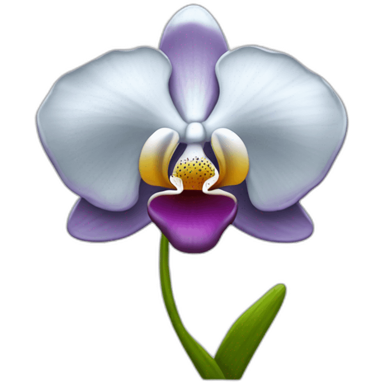 Silver orchid flower emoji