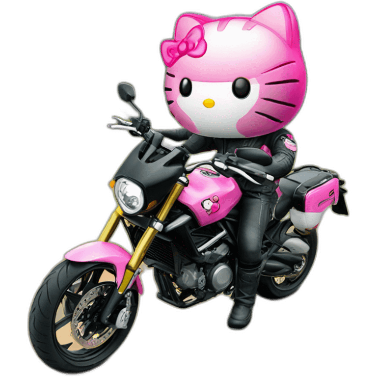 Hello kitty en Moto benelli trk rosa emoji